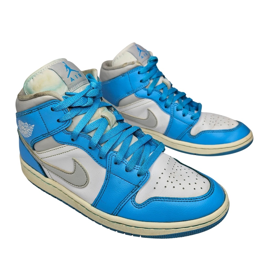 Jordan Air Jordan 1 Mid Women Size 9.5 Blue White Sneakers BQ6472-400 Basketball